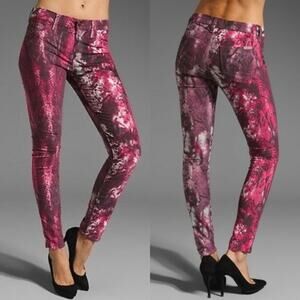NEW Hudson Nico Pink Galaxy Super Skinny Corduroy Pants 25